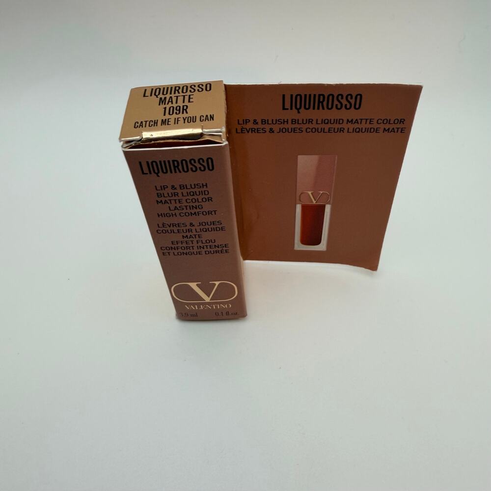 Valentino Liquirosso Lip & Blush 109R Catch Me If You Can Matte 3.9mL NIB - Picture 2 of 5